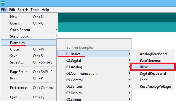 Arduino blink sketch