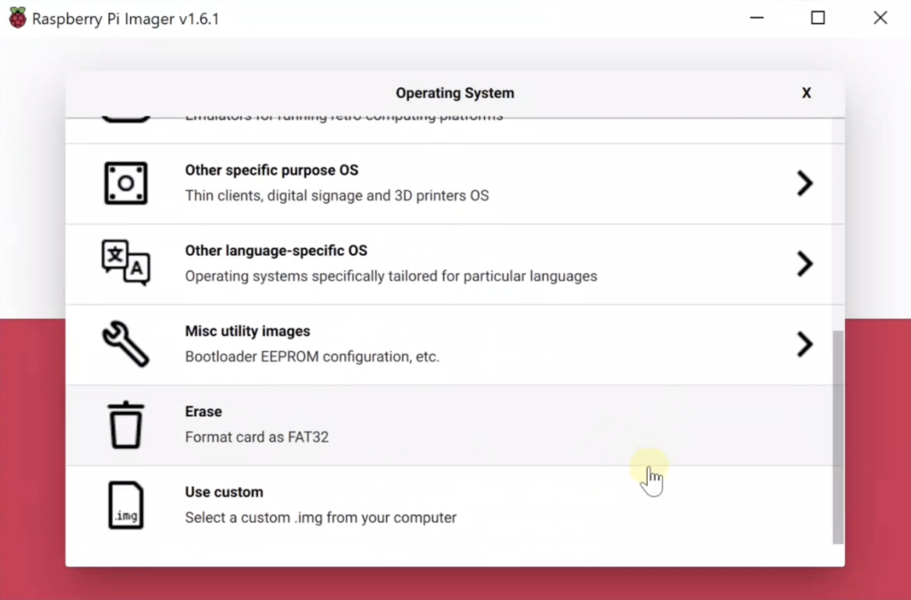 raspberry pi imager custom image