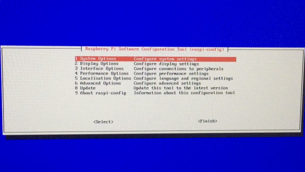 raspberry pi tool system options