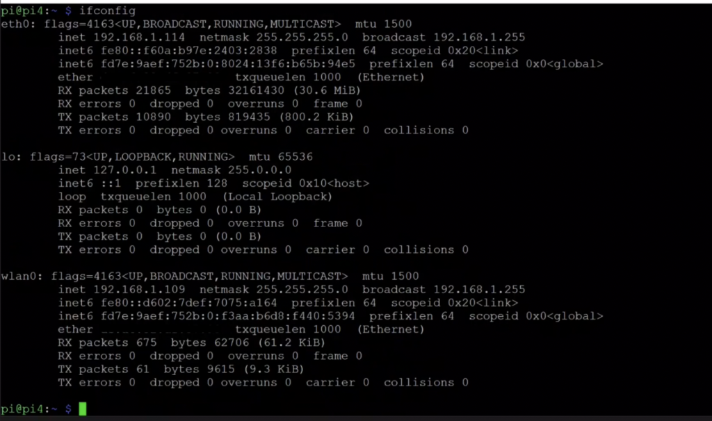 raspberry pi configure ip address