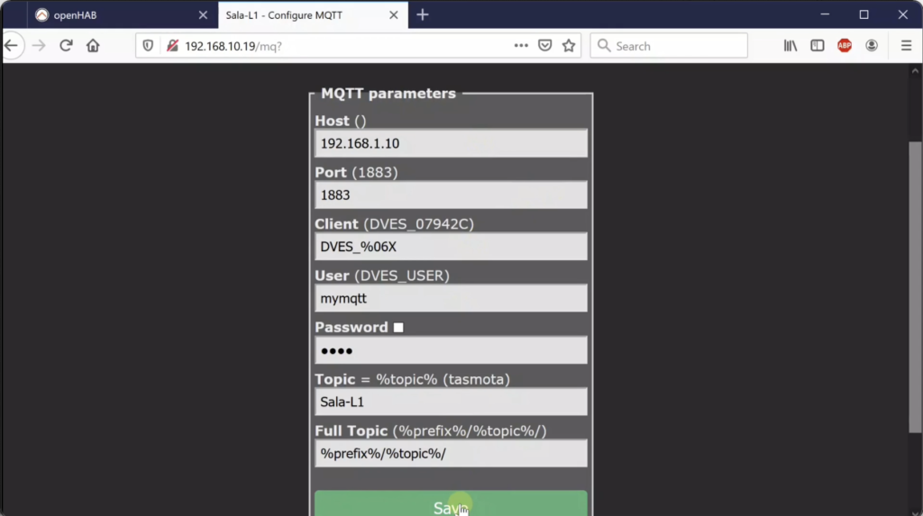 Tasmota Openhab Mqtt broker